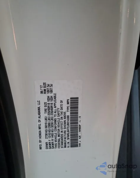 2018 Honda Odyssey Exl from USA, damaged, VIN 5FNRL6H72JB014388